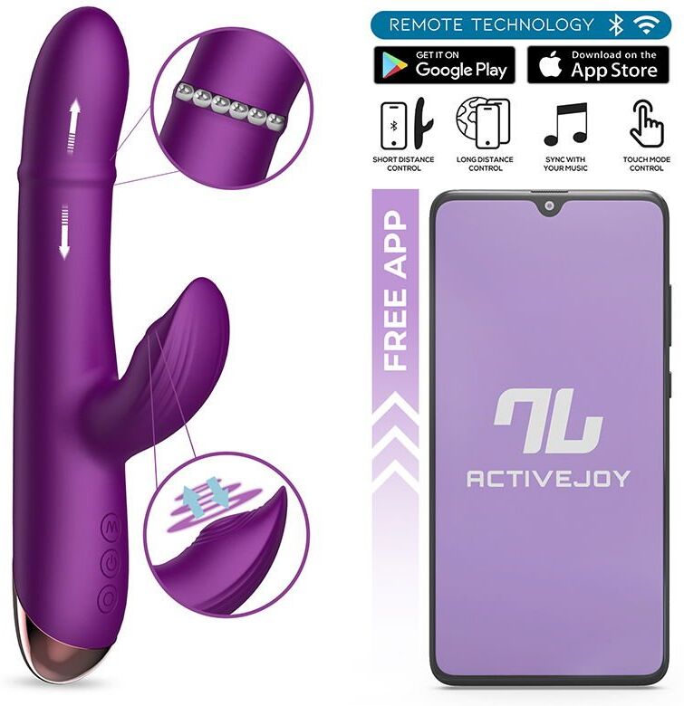 Intoyou Sendel - Vibromasseur Rabbit avec anneau de perles et application - Violet