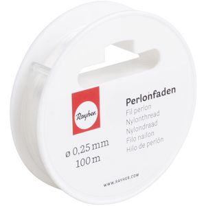 Rayher Nylonfaden 8900300, auf Spule, weiß, Ø 0,25 mm x 100 m, reißfest, Tragkraft bis 0,5 kg