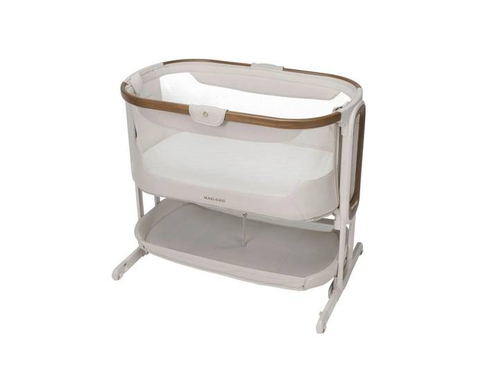 Maxi-Cosi Beistellbett Iora Pro, Creme, Metall, Kunststoff, Naturmaterialien, 57x68.8 - 82x94 cm, Reißverschluss, Bezug abnehmbar, höhenverstellbar, Babymöbel & Kindermöbel, Babyzimmer, Babybetten, Beistellbetten