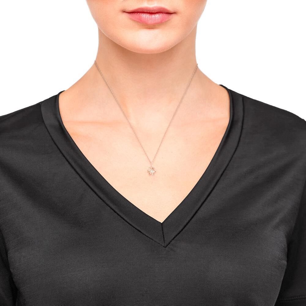 s.Oliver Kette Flower mit Zirkonia aus Sterlingsilber, IP Rosé rosé