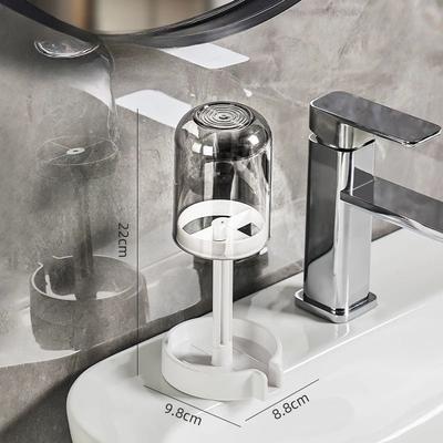 Uplifted Finds Plastic Multifunctional Bathroom Toothbrush And Cup Organizer With Dust Cover And Drainage Design grey