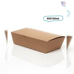 Blanc HYGIENIC Meal-Box 1.000ml 400 Stk, to go, take away, biologisch abbaubar, natürliches Design, weiße Innenschicht