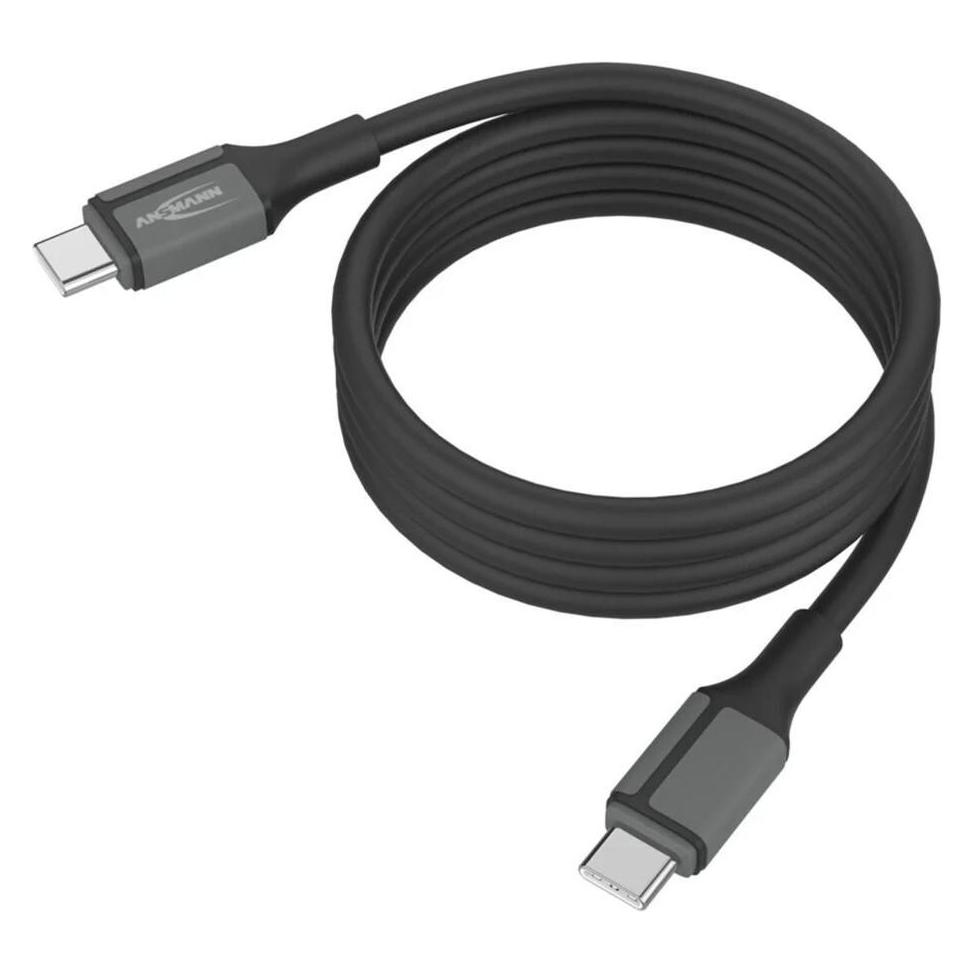 Ansmann magnetisches USB C Silikonkabel 120cm black (1.20 m, USB 2.0, 60 W) (1700-0204)