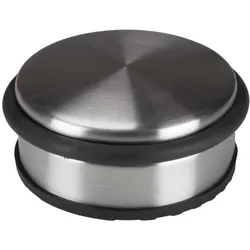 PEREL TL74052 Edelstahl Türstopper mit rutschfester Gummibasis Höhe 40mm Ø100mm 1,1 kg