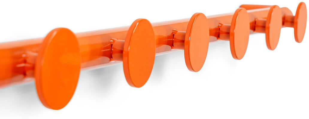 Spinder Design Retro Steel 6 - Hook Orange 4.5cm H X 75cm W X 9.6cm D