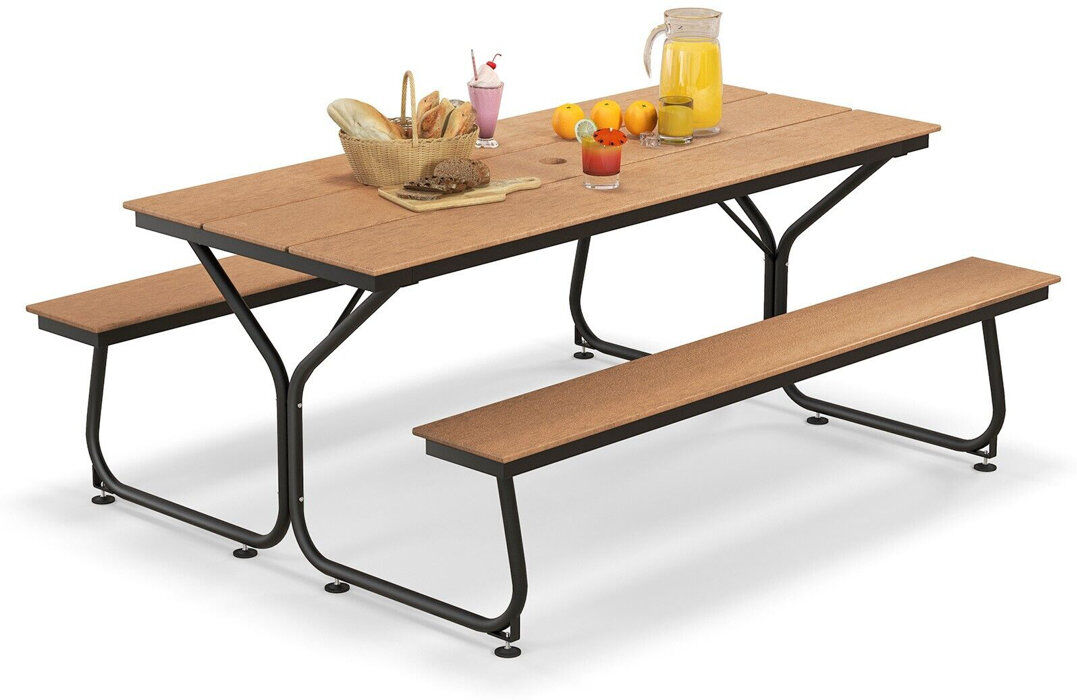 Dakota Fields 1- Piece 6 - Person 183 Cm L Outdoor Picnic Table Brown 6