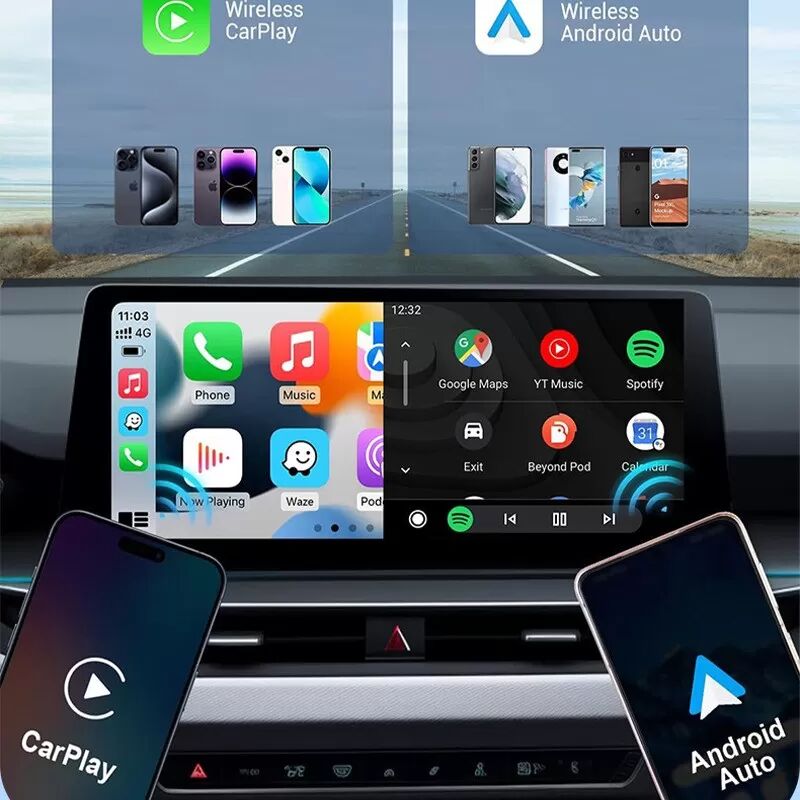 INF Adaptateur CarPlay sans fil Smart Box Car 4G+64G - Transforme CarPlay filaire en système Android 13