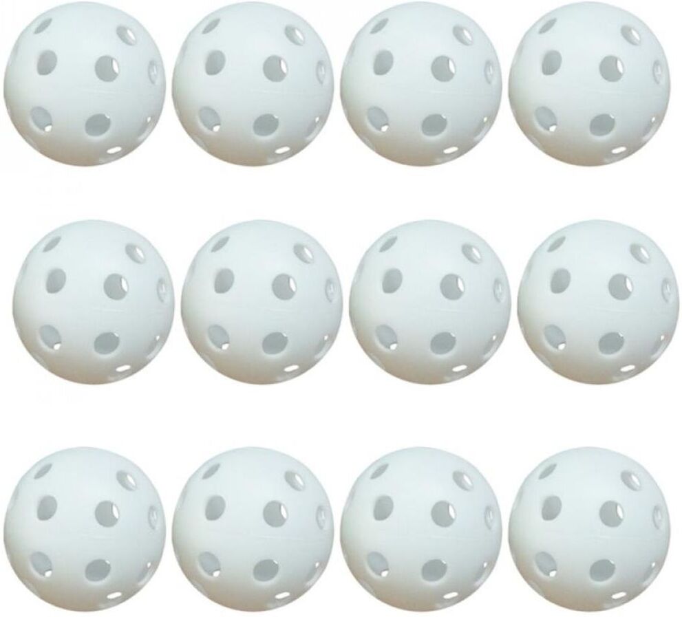 Tee2green Airflow Practice Balls 12-Pack - White, White