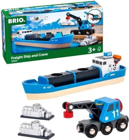 Brio World 33534 Frachtschiff und Kran