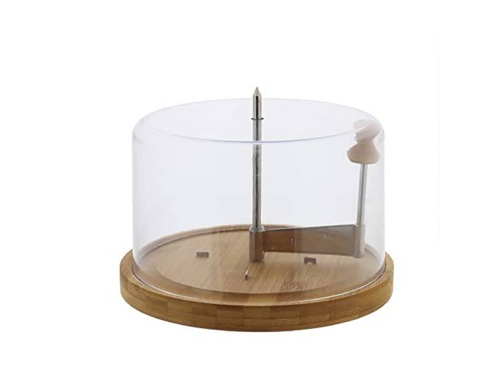 KESPER Käsehobel mit Frischhaltehaube, aus Bambus, Ø 21,7 x 2 cm 58621 Feine Käserosetten formen und den Käse unter der Frischhaltehaube abdecken