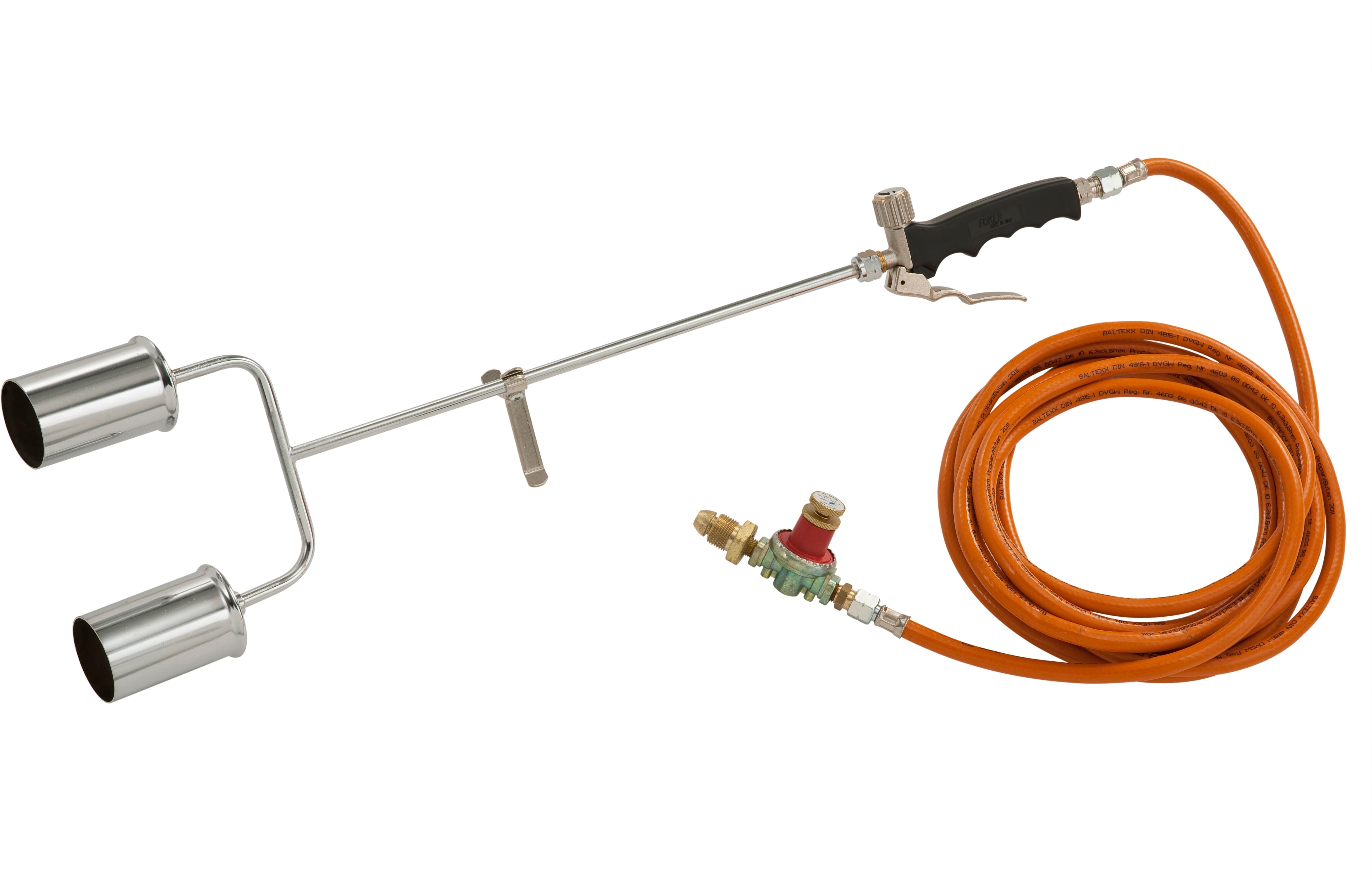 Foker Twin Head Roofing Gas Torch Kit – 180kW with 3m Hose & Regulator