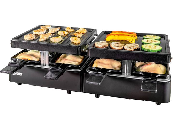 UNOLD Raclette 48755 RACLETTE Extendable , schwarz, B:45,8cm H:14cm T:22,6cm, Raclettes, Raclette