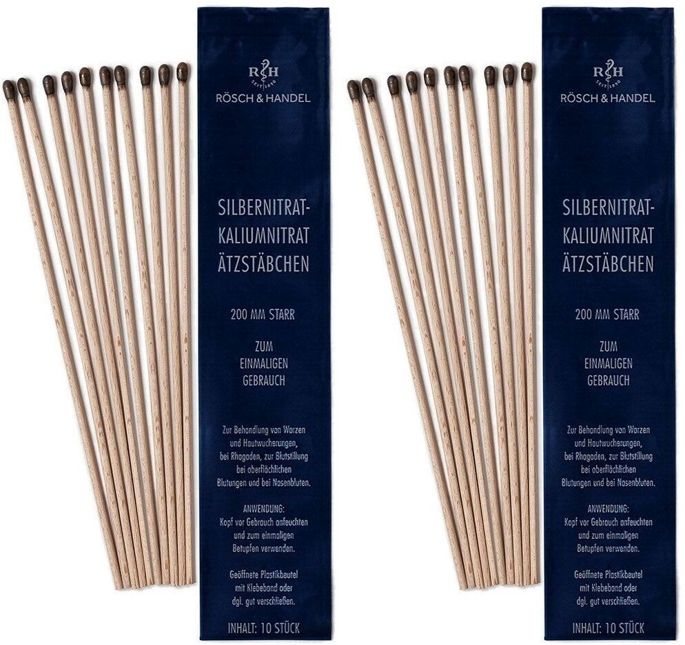 Rösch & Handel SILBERNITRAT-Kaliumnitr.Ätzstäb.Ätzstift 200mm st. 2x 2x10 St Stäbchen