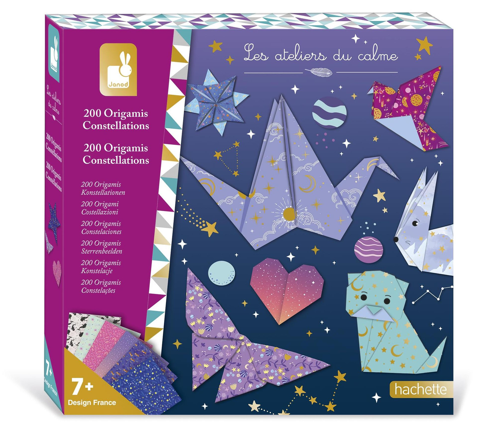 Janod Origami-set voor kinderen met 200 vellen papier en 15 modellen - Les Ateliers Du Calme - Creatieve doe-het-zelf set