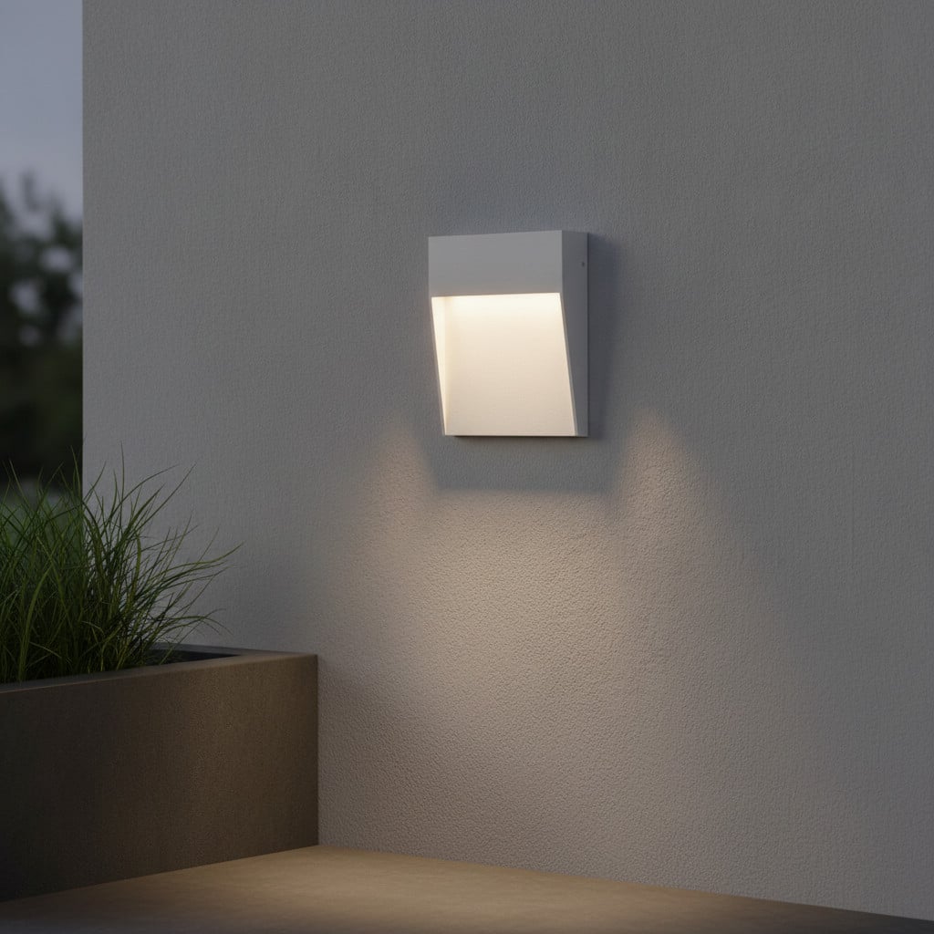 Vierkante wandlamp Fem wit Lyora van aluminium