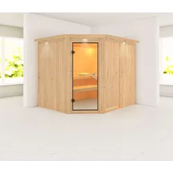 Karibu Sauna Malin-Ohne Ofen-Inkl. Dachkranz