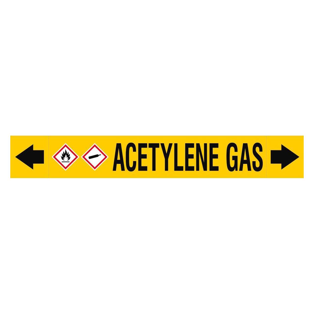 Brady ASME - Rohrmarkierer - Acetylene Gas (ASMEPM-100X690MM-ACETYLENE GAS)