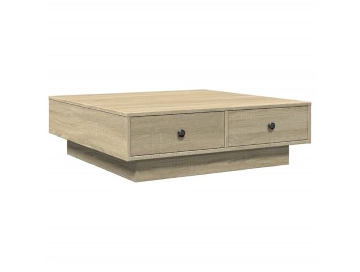 GHVBNMF Couchtisch Sonoma-Eiche 90x90x28 cm Holzwerkstoff Beistelltisch Eleganter Wohnzimmertisch mit Metallknauf, viel Stauraum und robuster Ablage für Zeitschriften.