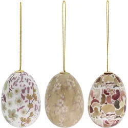 Chic Antique Ostereier Hänger mit Blumen Set (3-teilig), Bunt 1 Ø: 5 cm, Höhe 7 cm