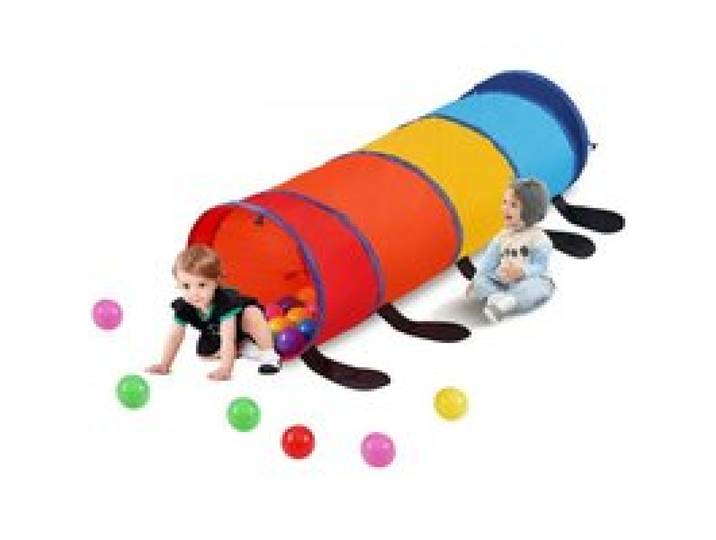 VEVOR Tente tunnel de jeu pour enfants tout-petits, jouet tunnel chenille pop-up coloré pour bébé animal de compagnie, pliable pour garçon et fille, tunnel de jeu intérieur et extérieur, multicolore