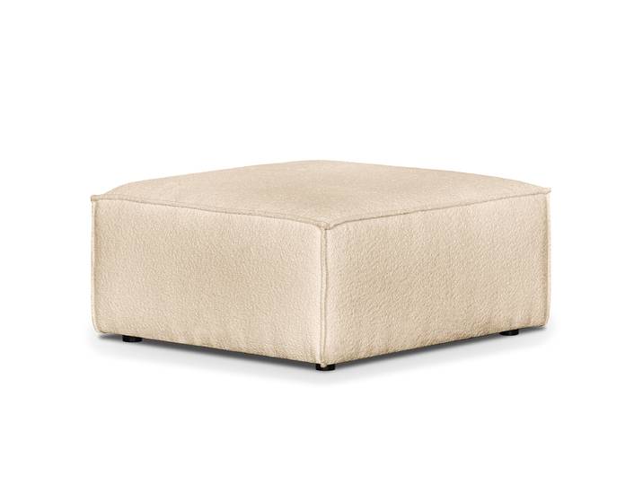 Repose-pieds capitonné 80 x 42 x 80cm Beige Bouclè Abby: Beige