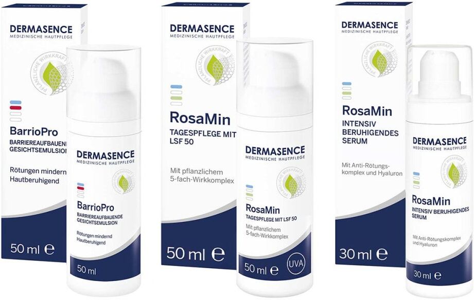 Dermasence BarrioPro Emulsion + RosaMin Pflege + RosaMin Serum