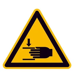 SafetyMarking® Warnaufkleber Warnung vor Handverletzungen 10 cm x 10 cm