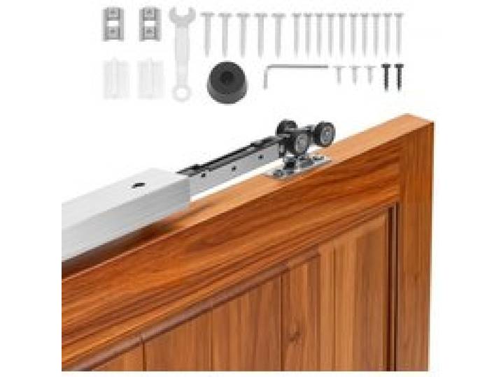 VEVOR Schiebetürbeschlag-Set 1746 mm, Schiebetürschiene mit Soft-Close für Sanftes & Leises Gleiten, Schiebetürsystem für Einzeltüren (25–45 mm Dicke / 914 mm Breite), Aluminiumlegierung