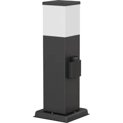 ledscom.de Pollerleuchte POLLY für außen, 35cm, schwarz, Steckdose, inkl. G9 Leuchtmittel, 501lm, warmweiß