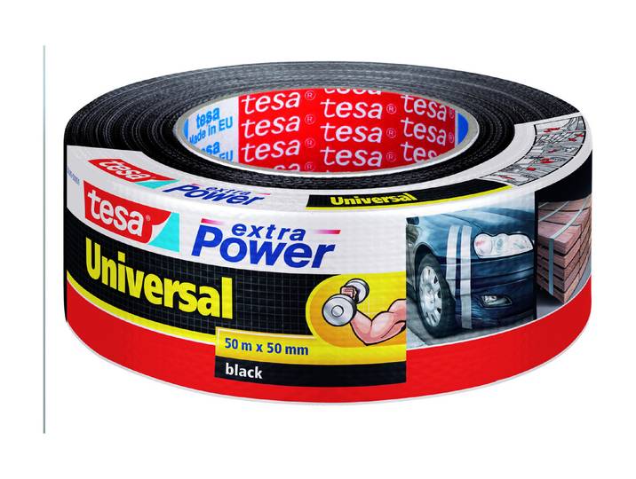 Tesa Extra Power Universal-Folienband Schwarz 50 m x 50 mm
