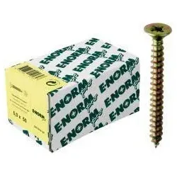 E-NORM PRO Spanplattenschraube Senkkopf verzinkt gelb PZD 5,0x35 Handelsverpackung