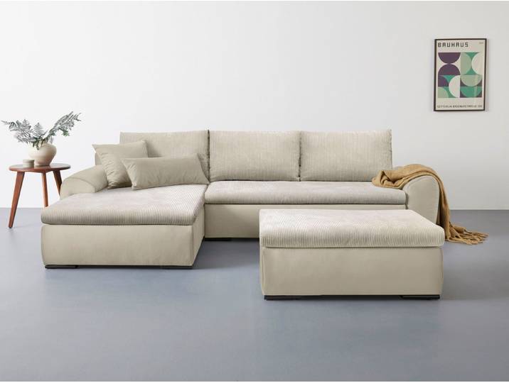 Home affaire Ecksofa Win L-Form, B: 285 cm - OTTO. Verlässliche Qualität., 2 Zierkissen, optional Schlaffunktion & Bettkasten