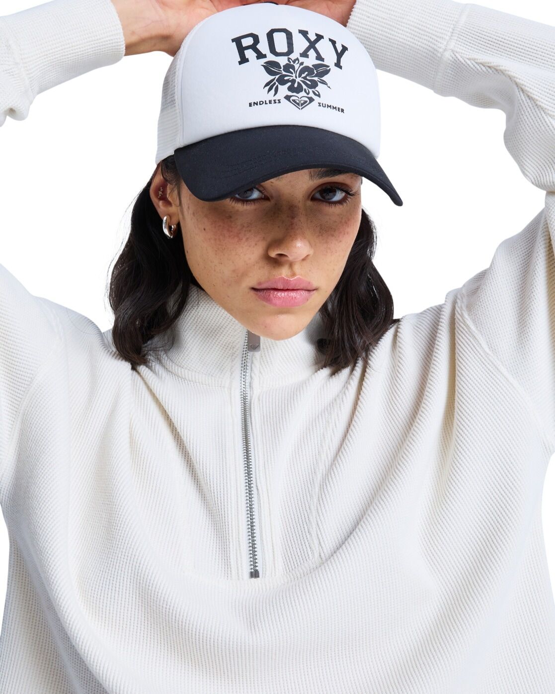 Flex Cap ROXY "Gold Dust Girl", Damen, weiß (anthrazit), Kunstfaser, Caps Flex Cap