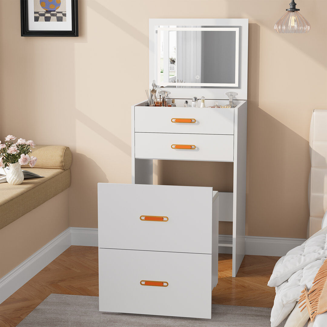 Latitude Run Dressing Table White 80cm H X 50cm W X 40cm D
