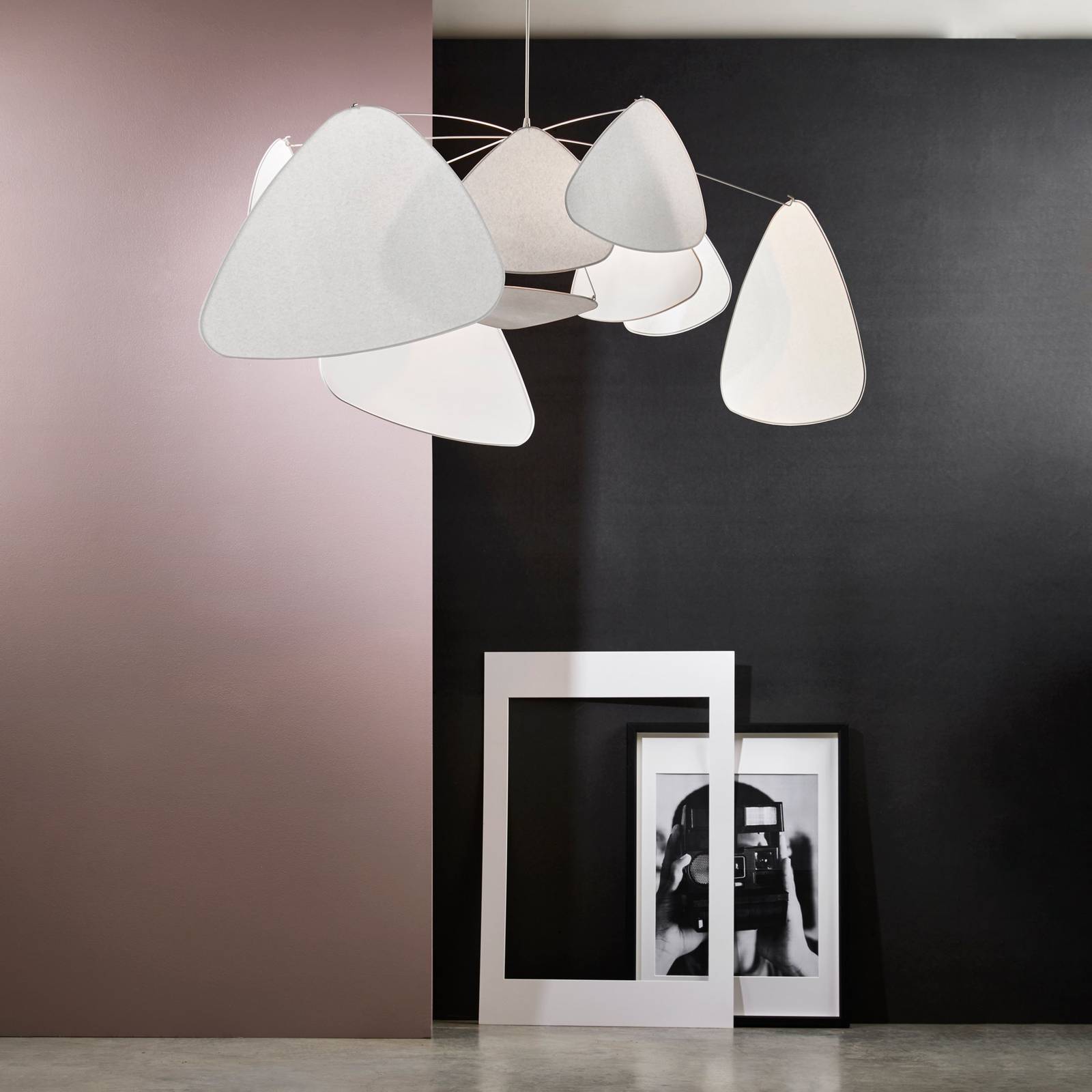 MARKET SET Designer Pendant Light Screen XL, dimmable, White / opal, Living / Dining Room, Paper / lunolit / lunopal, Design, Ceiling Light