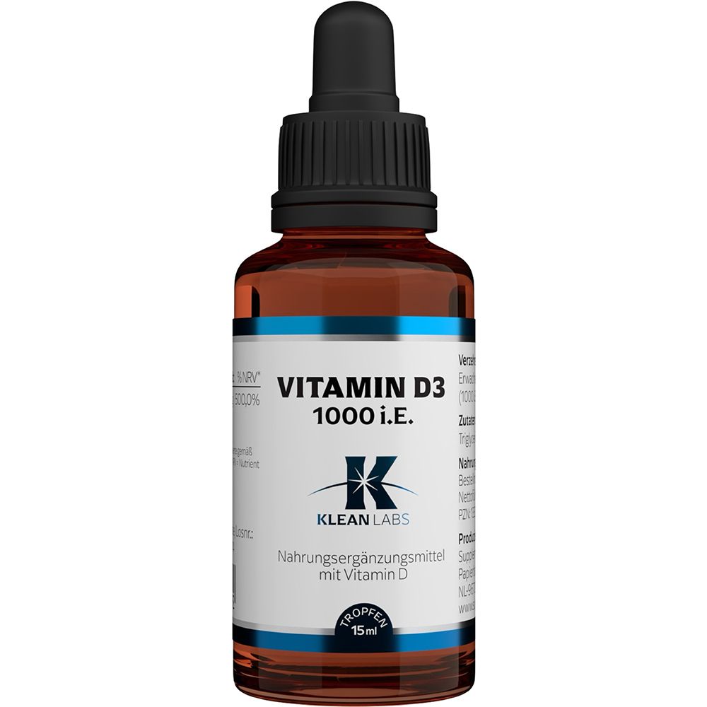 Vitamin D3 1000 I.e. pro Tropfen Klean Labs 15 ml
