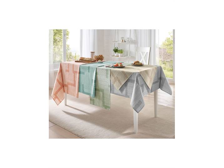 Tischdecke Gr. 1, weiß (aquamarin, weiß, bedruckt), B:80cm L:80cm, Tischdecken, Tischdecke