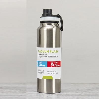 Uplift Essentials Large Capacity Stainless Steel Thermos Bottle For Hot And Cold Sports Drinks silver 800ml