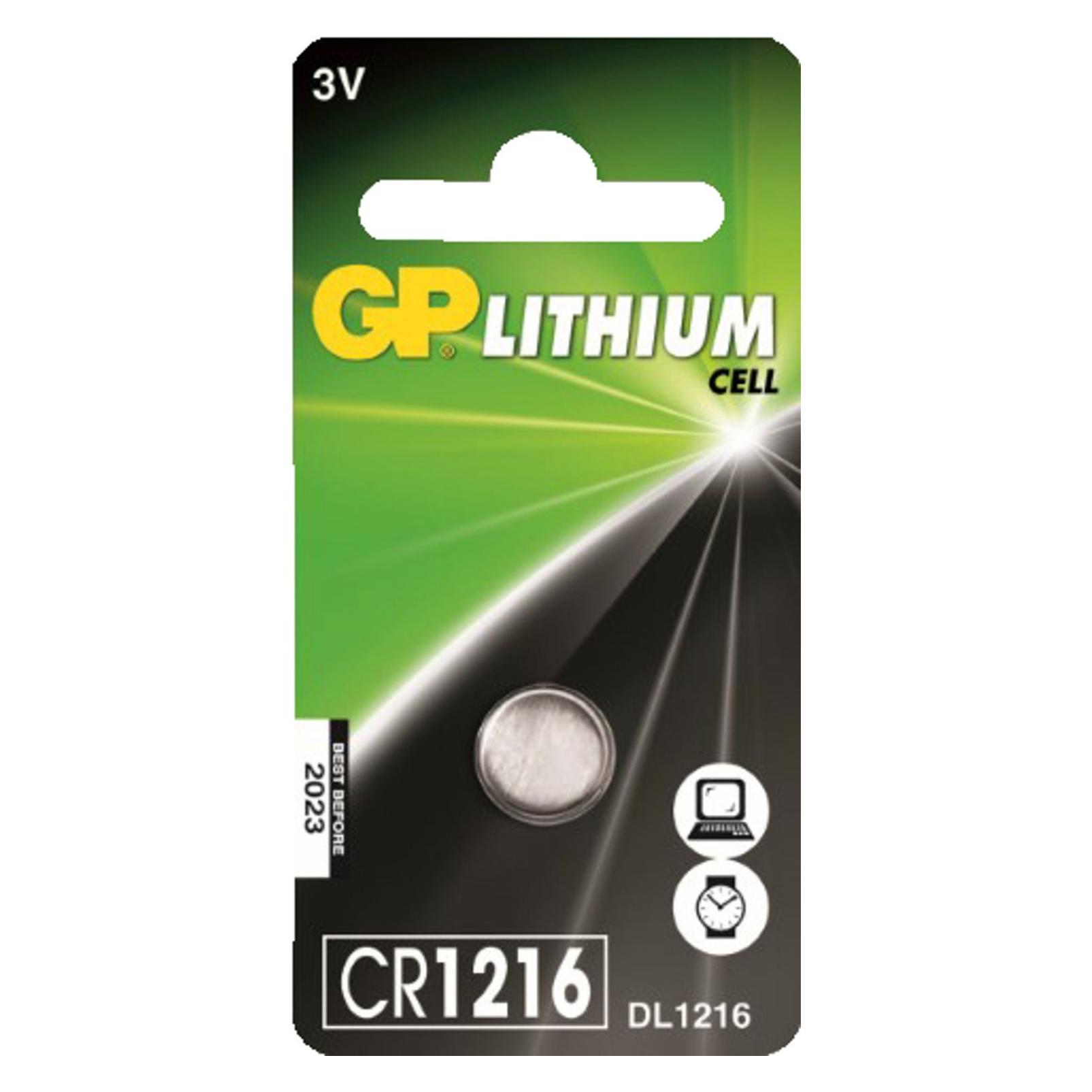 GP Batteries Knopfzelle CR1216 (1 Stk., CR1216, 30 mAh) (060.1216C1)