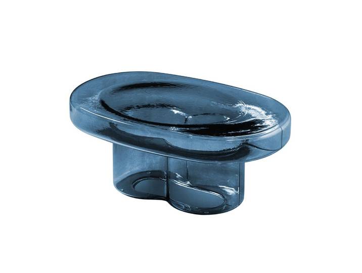 MINIFORMS table basse SODA OVAL (Bleu - verre souflé)