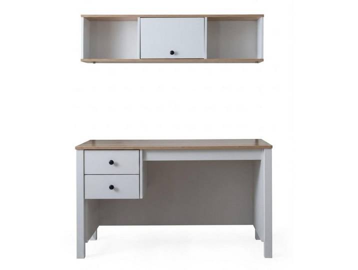 Xlmoebel Schreibtisch Weißer praktischer Schreibtisch Holz Jugendzimmer Regale 2 Teile