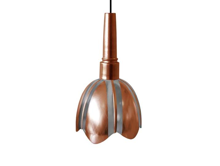Suspension métal cable cloche cuivre D18cm