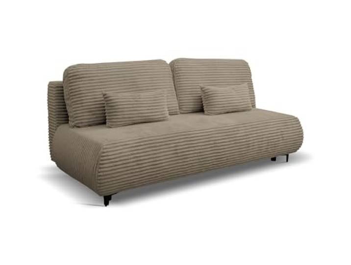 VENASI MÖBEL Ecksofa mit Schlaffunktion Etna, Braun Cordstoff Sofa mit Bettkasten, Schlaffläche 150 × 205 cm, inkl. Kissen & Aufbauanleitung