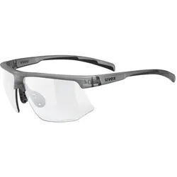 Uvex, Unisex, Sportbrille, aerios V (smoke matt, Variomatic Smoke), Grau