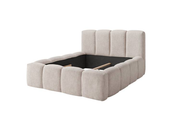 Lomadox Polsterbett NUITS-166, 180x200 cm Liegefläche, beige, voluminöse Steppung