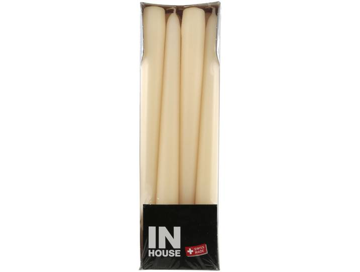 InHouse Spitzkerzen ecru 2.2x24cm 12 Stück
