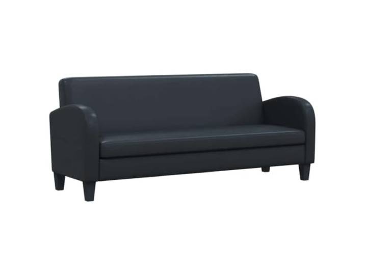 Todiikf 3-Sitzer Sofa Kunstleder Polstersofa Schwarz 183x70x76 cm Klassische Couch mit Massivholz-Rahmen und weicher Polsterung für Ihr Wohnzimmer oder Büro.