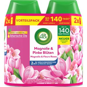 Airwick Raumduft Freshmatic Max, Duo, 2x 250ml, Nachfüller, Doppelpack, Magnolie & Pinke Blüten