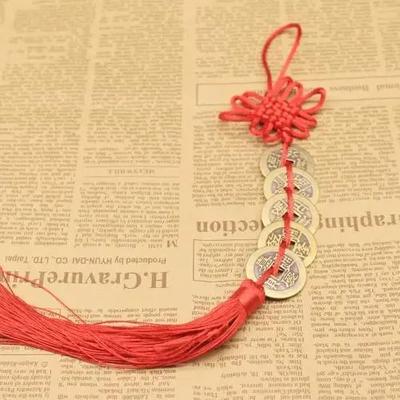 Uplifted Finds Artisan Prosperity Talisman   Five Emperors Lucky Coins & Chinese Knot   Executive Home & Zen Sanctuary Decor 2