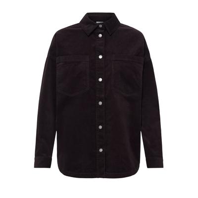 Hemdjacke PULZ JEANS "Damen Overshirts PZSALLY", Damen, Gr. XS, braun (espresso), Obermaterial: 83% Baumwolle CO. 15% Viskose CV. 2% Elasthan EL., Jacken